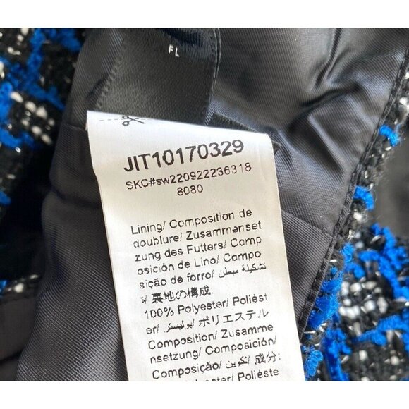 SHEIN SXY Houndstooth Zip Back Crop‎ Tweed Tank Top Royal Blue Black Size M NWT - Picture 5 of 6